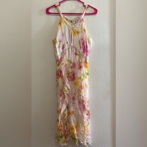 Papillon Los Angeles Vintage Pink and Yellow Floral Dress